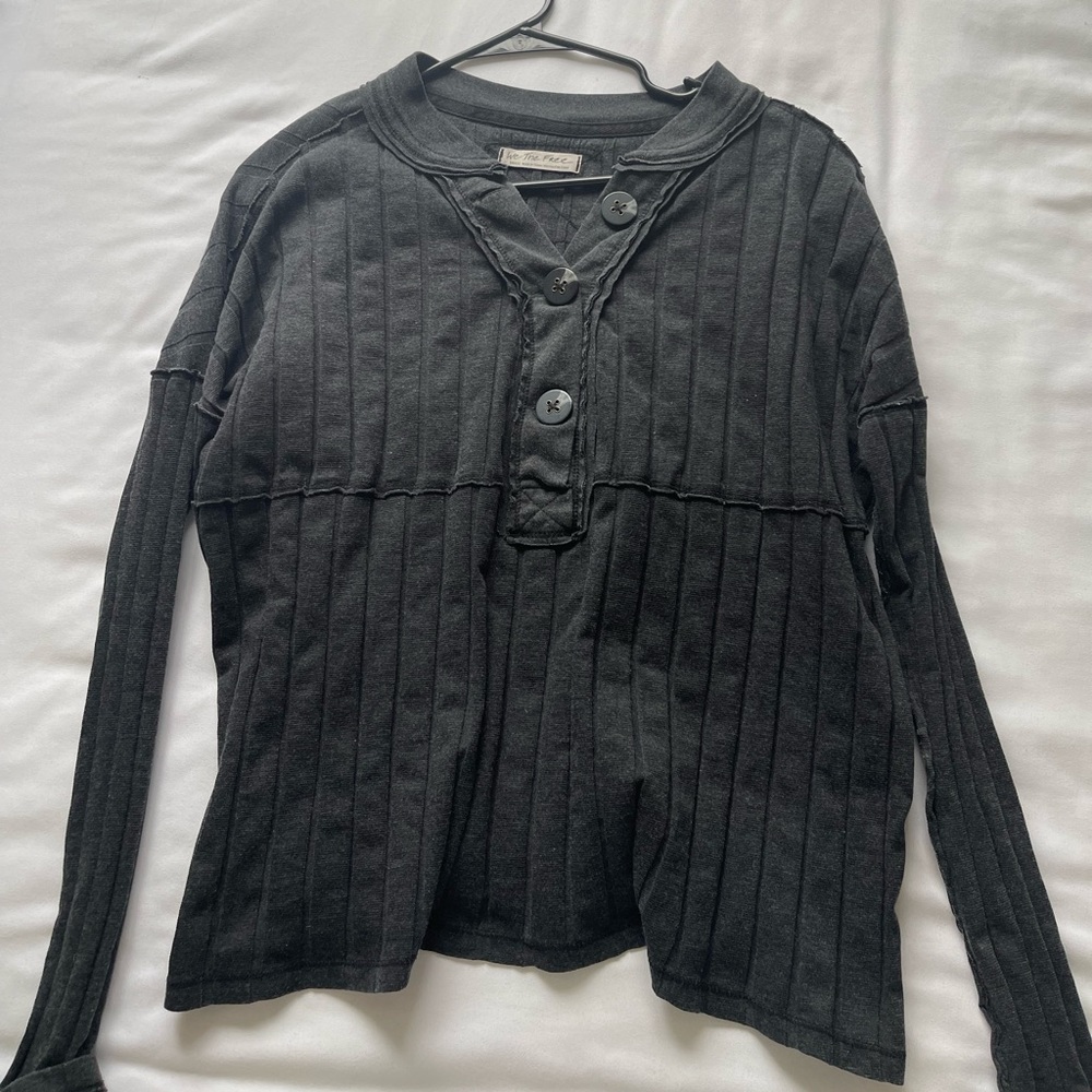 We the Free oversized Ribbed long-sleeve
